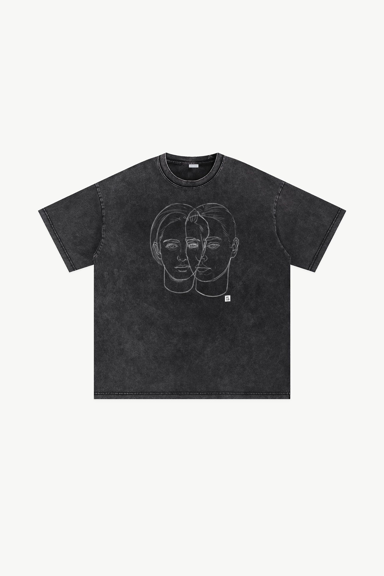 Two Heads Snow Washed Oversized Cotton T-Shirt